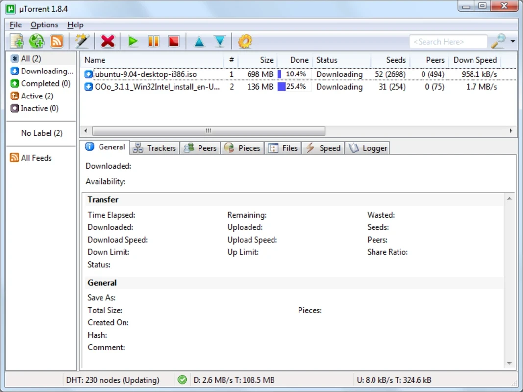 uTorrent Portable — captura de tela 1